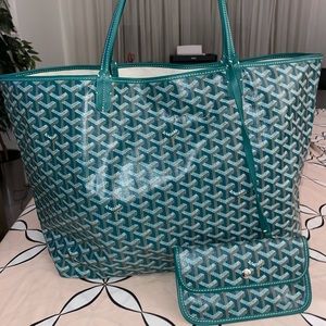 GOYARD "St Louis GM": Green "Goyardine" Tote
